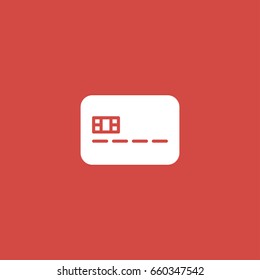 debit card icon. sign design. red background