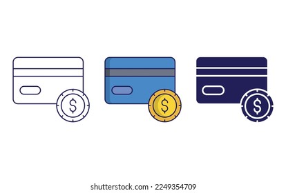 Ilustración vectorial de icono de tarjeta de débito