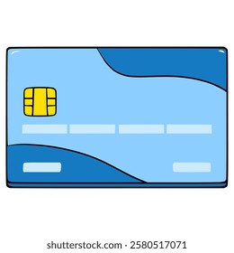 debit card illustration hand drawn isolated vector