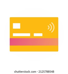 Debit card illustration on transparent background