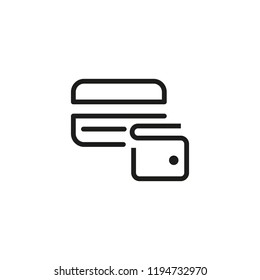 Debit card line icon. Earning, online payment, cash withdrawal. Credit card concept. Vector illustration can be used for topics like banking, finance, money