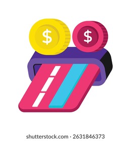 Debit Card Out Vektor-Stil-Symbol. EPS 10-Datei