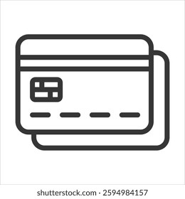 Debit Card Outline Icon Vector Illustration