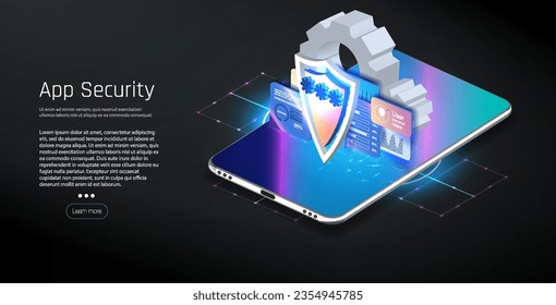 debit card payment application. Gadget of the future, smartphone tech payment. Flat Isometric vector illustration. E-payment screen  smartphone payment technology. Online payment, security