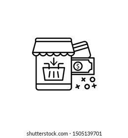 Debit card payment icon. Element of online shopping icon