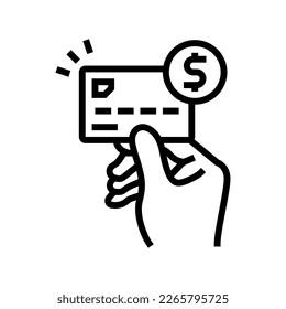 debit card payment line icon vector. debit card payment sign. isolated contour symbol black illustration