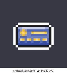 debit card in pixel art style