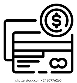 Debit Card Simple Line Icon Logo Symbol