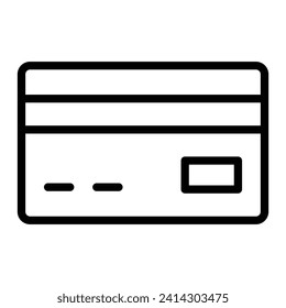 Debit Card Vector Line Icon Design