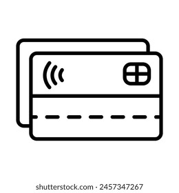 Tarjeta de débito Vector Línea Icono Diseño