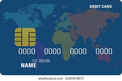 Modelaciones de vectores de tarjetas de débito, ejemplo de tarjetas bancarias, ejemplo de tarjetas inteligentes