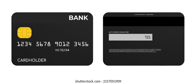 Debit Credit Bank Card Front Back Stock Vector (Royalty Free ...