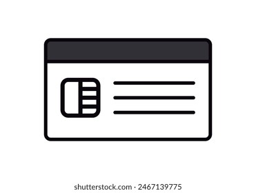 Debit- oder Kreditkartensymbol, schwarz