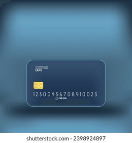  debit, credit card money financial security for online shopping, online payment credit card with payment protection concept, business finance, online banking and online shopping, Front view, blue.