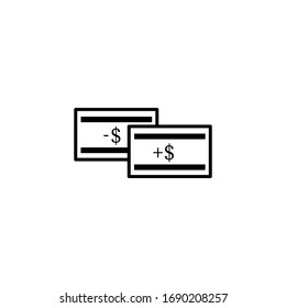 Icono de ilustración vectorial de concepto de crédito de débito