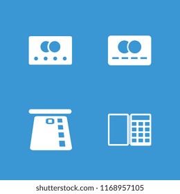 Debit icon. collection of 4 debit filled icons such as credit card, credit card in atm. editable debit icons for web and mobile.