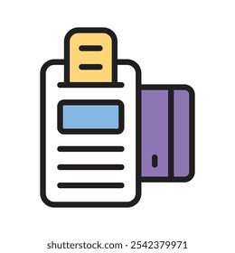 Debit machine icon for processing card payments and transactions