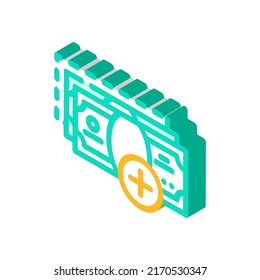 debit on bank account isometric icon vector. debit on bank account sign. isolated symbol illustration