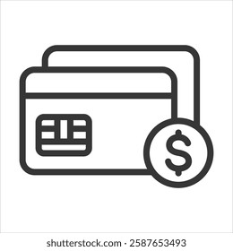 Debit Outline Icon Vector Illustration