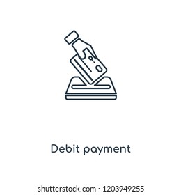 Debit payment concept line icon. Linear Debit payment concept outline symbol design. This simple element illustration can be used for web and mobile UI/UX.