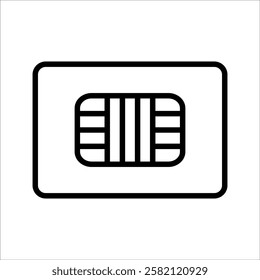 Debit payment icon in linear, outline icon isolated on white background