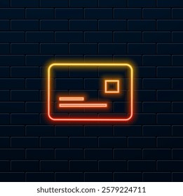 Debit payment icon on design icon. neon style..