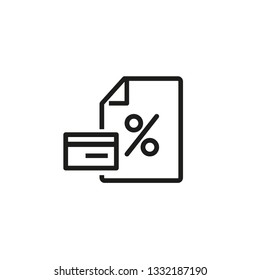 Debit rate line icon. Profit, credit card, cashback. Interest rate concept. Vector illustration can be used for topics like business, finance, banking