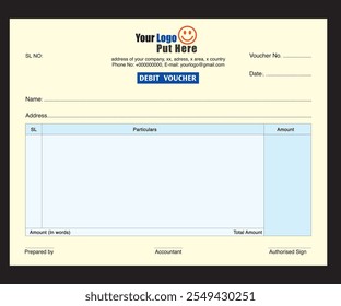 Debit voucher design, Credit voucher, Voucher