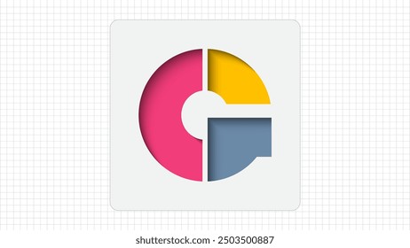 Debossed Typography G Letter Creative Logo, Stylish Colorful G Letter Minimal Inner Shadow Logo Sign, G Character Logo Symbol