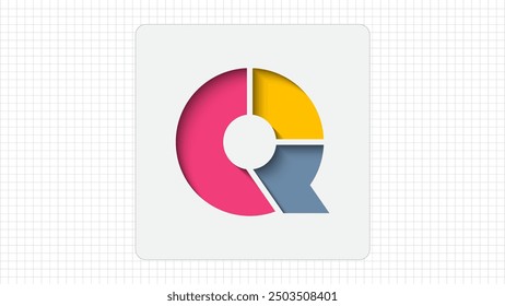 Debossed Typography Q Letter Creative Logo, Stylish Colorful Q Letter Minimal Inner Shadow Logo Sign, Q Character Logo Symbol