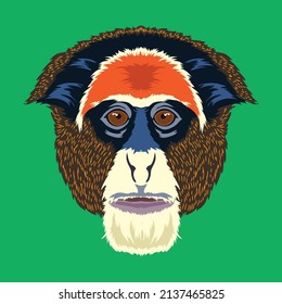 Debrazza's Affen-Vektorgrafik im dekorativen Stil, perfekt für T-Shirt-Stil und Maskottlogo