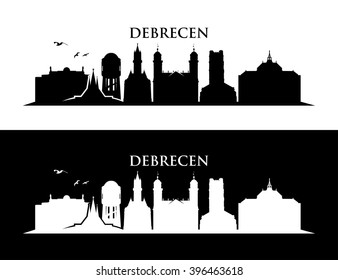 Debrecen skyline - vector illustration
