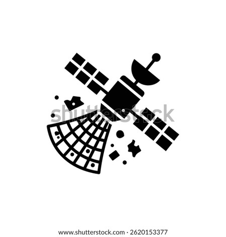 Debris collection satellite net catching space junk, symbolizing space debris management and environmental care