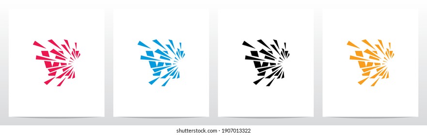 Debris Explosion On Letter Logo Design W