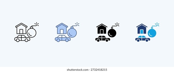 Vector de ilustración de múltiples iconos de auge de deuda