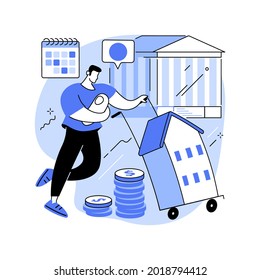 Debt burden abstract concept vector illustration. Public debt, mortgage burden, student loan forbearance, future generation problem, monthly credit payment, developing countries abstract metaphor.