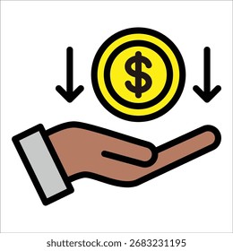 Elemento De Ícone De Débito Debitado Como Despesa Indireta Do Design