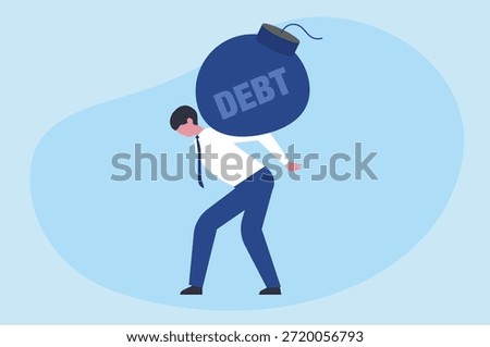 Debt burden, debt stress, debt management, financial problem, unemployment, economic crisis, concept 