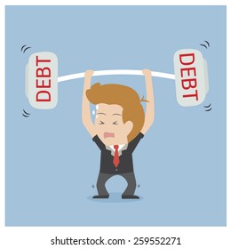 Debt business vector cartoon.