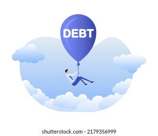 Debt. Businessman carrying. Financial freedom concept. Financial charge and duty.