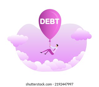 Debt. Businessman carrying. Financial freedom concept. Financial charge and duty.