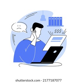 Debt Collection Letter Isolated Cartoon Vector Illustrations. Upset Man Holds Debt Collection Letter, Business Crisis, Budget Problem, Have Credit Commitment, Financial Failure Vector Cartoon.