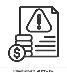 Debt Collection Outline Icon Vector Illustration