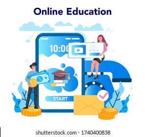 Debt collector online service or platform. Pursuing payment of debt owed by person or businesses company. Online education. Vector illustration in cartoon style