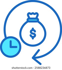 Debt Consolidation Icon Blue Color Vector Illustration