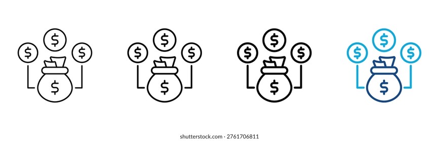 Debt Consolidation Icon Different Style Outline Collection Set Vector Illustration