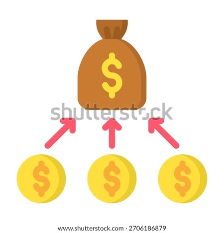 Debt Consolidation Icon Flat Design Vector Illustration