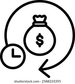 Debt Consolidation Icon Outline Vector Illustration