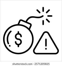 Debt Crisis Icon Element For Design