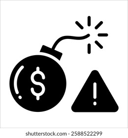 Debt Crisis Icon Element For Design